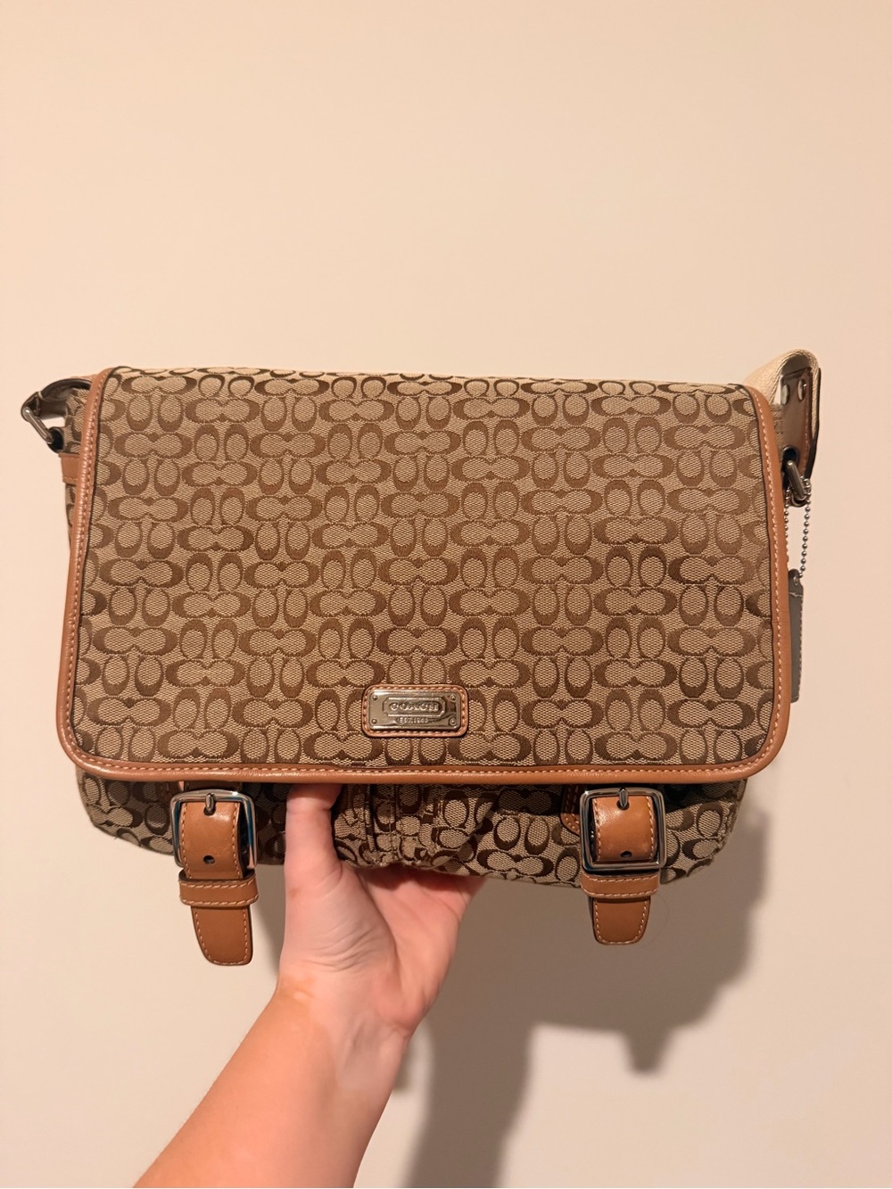 Vintage Coach Signature messenger bag